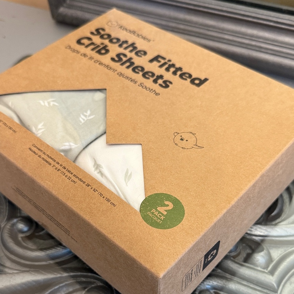 KeaBabies Soothe Fitted Crib Sheets 2 Pack In Herb - Picture 8 of 8